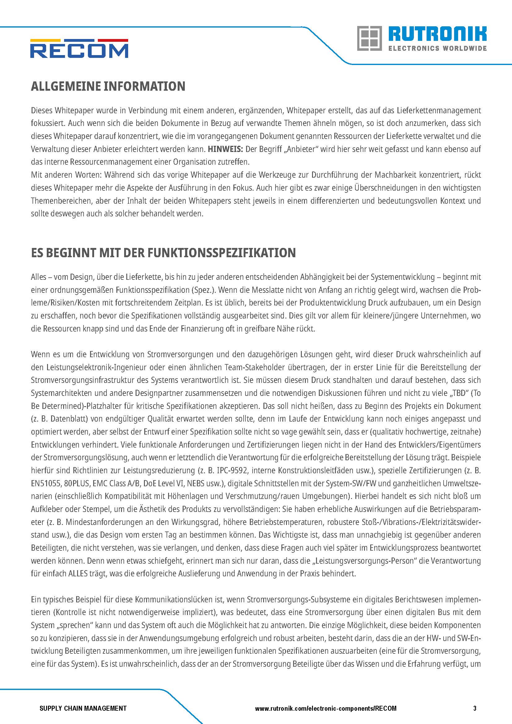 White Paper on Supply Chain Management